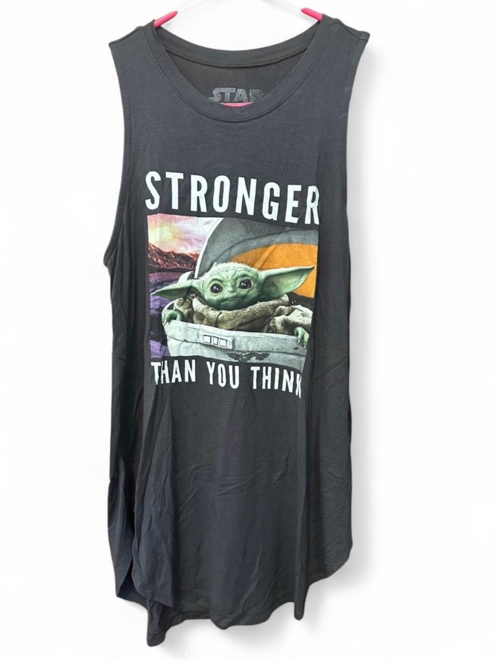 Mandalorian Grogu 'Stronger Than You Think' GreyTank Top